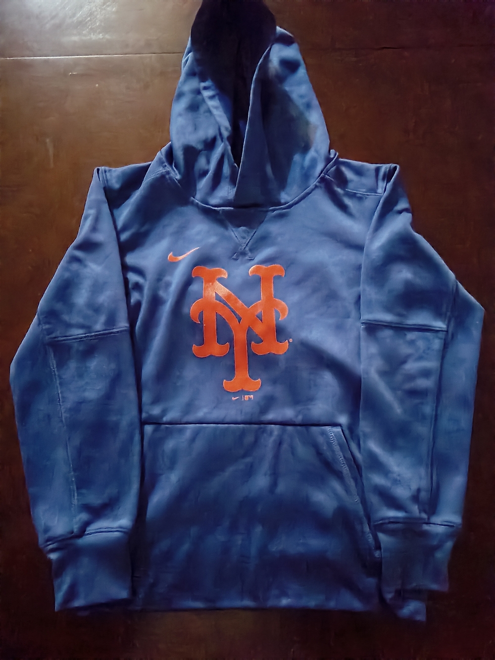 Nike Authentic New York Mets Boys Blue Rare Style Pullover Hoodie Size Medium